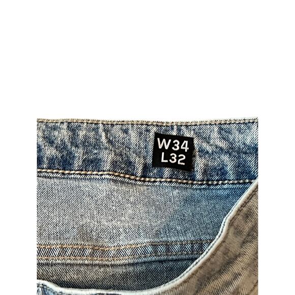 Distressed Straight Cut Blue Jeans Mens 34x32 - Picture 4 of 4